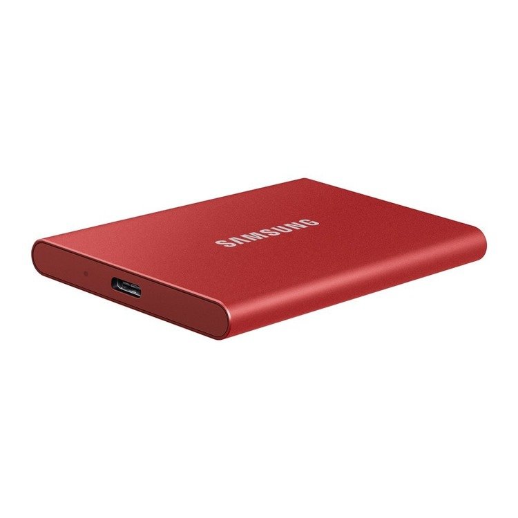 SAMSUNG T7 Dysk zewnetrzny SSD 500GB Czerwony USB 3.2 (MU−PC500T/WW)